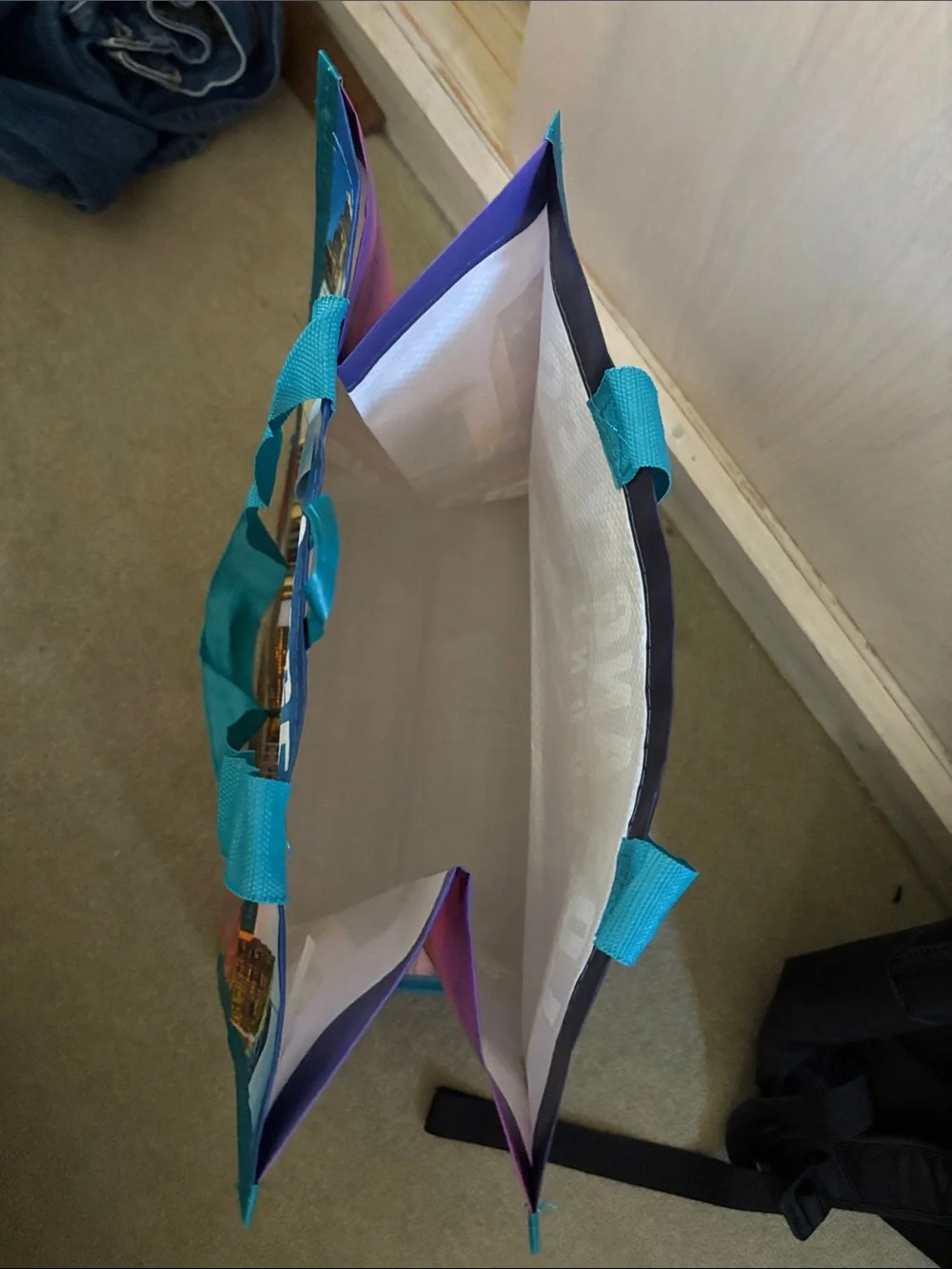 Los Angeles County Scenic Tote Bag in Teal Trim. Poly blend. NWT